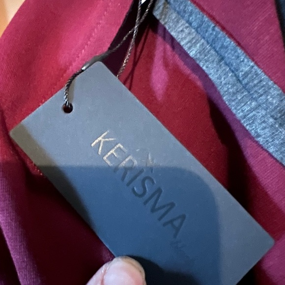 Gray Blazer Jacket with Burgundy inside Color - Picture 4 of 5